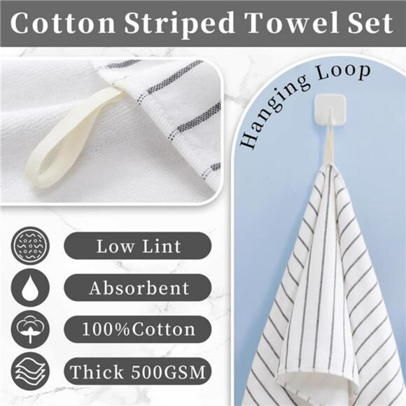 Cotton Hand Towels 4 Pack Soft Absorbent Quick Dry Bathroom Face Guest Spa Gray - Picture 2 of 6